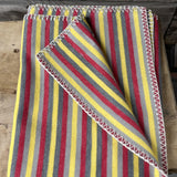 Sarkani/dzelteni svītraina mīksta 100% kokvilnas flaneļa bērnu ratu sedziņa 70x100cm