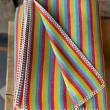 Gaiši zila/sarkana/dzeltena/gaiši zaļa svītraina mīksta kokvilnas flaneļa sega/pleds/gultas pārklājs 140x205cm