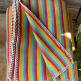 Gaiši zila/sarkana/dzeltena/gaiši zaļa svītraina mīksta kokvilnas flaneļa sega/pleds/gultas pārklājs 140x205cm