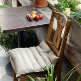 Tumši pelēka/dabīgi pelēka, raupja lina krēsla spilvens - paliktnis