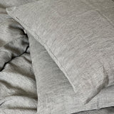 Palags ar gumiju no SVĪTRAINA (TUMŠI PELĒKAS/dabīgi pelēkas sīkas svītriņas(~1.25mm)) dizaina viegli mīkstināta lina auduma, dažādi izmēri