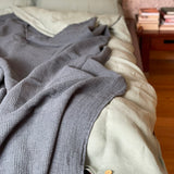 Tumši zaļpelēka toņa 100% lina ''vafeļauduma'' gultas pārklājs, dažādi izmēri