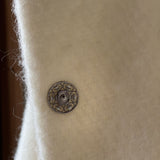 Individuālie pasūtījumi - balts garais aitas vilnas ziemas halāts/mētelis ar kapuci, bez oderes