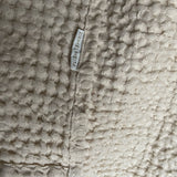 Maigi bēša toņa (vienkrāsains) lina/kokvilnas vafeļauduma gultas pārklājs, dažādi izmēri