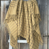 Karameļu brūna toņa ar delikātām rūtiņām 100% aitas vilnas pleds/sega, 130x200cm