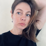 Auskari ar dzidriem ametistiem un sudrabu