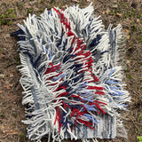 Krāsains vilnas auduma grīdceliņš ar rotaļīgām bārkstīm ~55x90cm