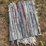 Krāsains vilnas auduma grīdceliņš ar rotaļīgām bārkstīm ~55x90cm