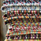 Gaiši zili/piparmētru zaļa/oranži/rozā svītraina mīksta kokvilnas flaneļa sega/pleds/gultas pārklājs 140x205cm