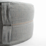 Gaiši zili svītrots, lina auduma zafu - meditācijas spilvens pildīts ar griķu sēnalām