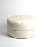 Gaiši zili svītrots, lina auduma zafu - meditācijas spilvens pildīts ar griķu sēnalām