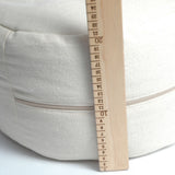 Gaiši zili svītrots, lina auduma zafu - meditācijas spilvens pildīts ar griķu sēnalām