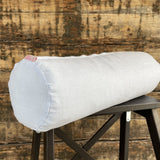 Gaiši zils mīkstināta lina lielais griķu spilvens - rullītis - pagalvītis