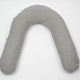 Gaiši zils/dabīgi pelēks sīki svītrots, mīkstināta lina, lielais "garkāju" grūtnieču pakaviņš - barošanas spilvens