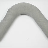 Gaiši zils/dabīgi pelēks sīki svītrots, mīkstināta lina, lielais "garkāju" grūtnieču pakaviņš - barošanas spilvens