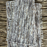 Brūnas, bēšīgas, piena baltas svītriņas, vilnas auduma grīdceliņš ~80x140cm