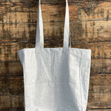 Gaiši zila impregnēta lina auduma ietilpīga soma - taša