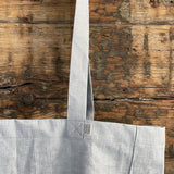 Gaiši zila impregnēta lina auduma ietilpīga soma - taša