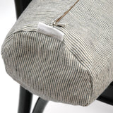 Tumši pelēks/dabīgi pelēks svītraina lina vidējais griķu spilvens - rullītis - pagalvītis