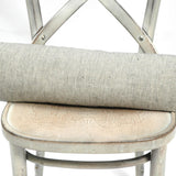 Tumši pelēks/dabīgi pelēks svītraina lina vidējais griķu spilvens - rullītis - pagalvītis