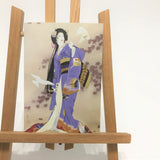 Apsveikuma kartīte ar geišu violetā kimono Nr. 118