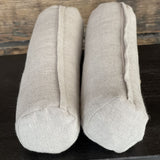 Mini rullīši ar dabīgi pelēkām nekrāsota lina spilvendrānām, griķu sēnalu spilveni