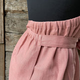 Koraļļu rozā mīkstināta lina pirts kleita ar sasienamām jostas bantēm