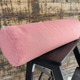 Koraļļu rozā, mīkstināta lina lielais griķu spilvens - rullītis - pagalvītis