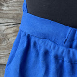 Koši zila mīkstināta lina pirts kleita ar sasienamām jostas bantēm