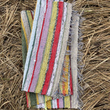 Krāsainas svītras, lina/kokvilnas auduma grīdceliņš ~65x115cm