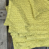 Laima zaļa toņa (vienkrāsains) lina/kokvilnas vienkrāsains vafeļauduma gultas pārklājs, dažādi izmēri