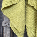 Laima zaļa toņa (vienkrāsains) lina/kokvilnas vienkrāsains vafeļauduma gultas pārklājs, dažādi izmēri