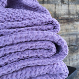 Lavandu violets mīkstināta lina/kokvilnas vafeļauduma dvielis, dažādi izmēri