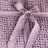 Lavandu violeta toņa (vienkrāsains) lina/kokvilnas vafeļauduma gultas pārklājs, dažādi izmēri