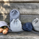 Lielais (26x44 cm) zero waste lina auduma produktu iepirkumu/uzglabāšanas maisiņš