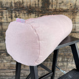 Maigi rozā, mīkstināta lina griķu spilvens - rullītis - pagalvītis
