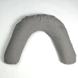 Gaiši zils/pelēki svītrains, mīkstināta lina, lielais grūtnieču pakaviņš - barošanas spilvens mammām & bērniem