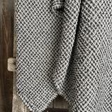 Melni-balts mistrots lina/kokvilnas vafeļauduma gultas pārklājs, dažādi izmēri