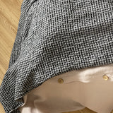 Melni-balts mistrots lina/kokvilnas vafeļauduma gultas pārklājs, dažādi izmēri