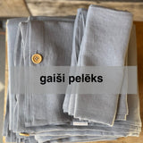 GAIŠI PELĒKS tonis | Palags ar gumiju no mīkstināta 100% lina | Dažādi izmēri