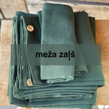 Meža zaļa toņa mīkstināta lina segas pārvalks- dažādi izmēri