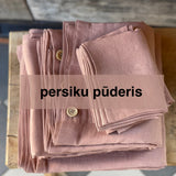 PERSIKU PŪDERA tonis | Palags ar gumiju no mīkstināta 100% lina | Dažādi izmēri
