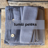 TUMŠI PELĒKS tonis | Palags ar gumiju no mīkstināta 100% lina | Dažādi izmēri