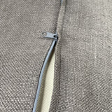 Tumši pelēks, raupja lina, milzu izmēra griķu spilvens - rullītis - pagalvītis ar rokturi