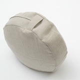 Nekrāsota, dabīgi pelēka toņa mīkstināta lina zafu - meditācijas spilvens pildīts ar griķu sēnalām