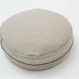 Nekrāsota, dabīgi pelēka toņa mīkstināta lina zafu - meditācijas spilvens pildīts ar griķu sēnalām