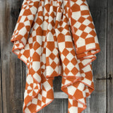 Oranži/balta aitas vilnas sega