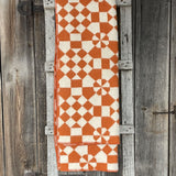 Oranži/balta aitas vilnas sega