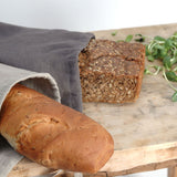Dabīgi pelēks lina zero waste maizes maisiņš
