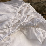 Palags ar gumiju no PIENA BALTA toņa viegli mīkstināta lina auduma, dažādi izmēri